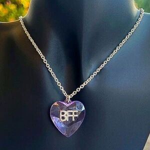 Funky Vintage Y2K Acrylic BFF Purple Heart Necklace